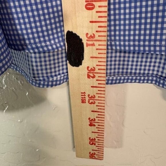 Eton Shirt Mens 18 46 Blue Gingham Check Contemporary York Dress Button Front - Picture 8 of 8